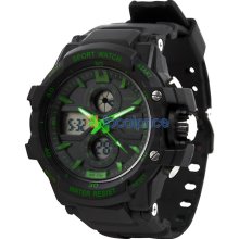 Skmei 0990 3ATM Water Resistant Digital & Analog Sports Watch with Soft Plastic Strap