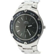 Slazenger Mens Black Stainless Steel Watch/official Stockist/ (rrpÂ£25)