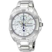 SNDZ19P1 - Seiko Velatura Ladies Diamond Chronograph Pearl Dial Sports Watch