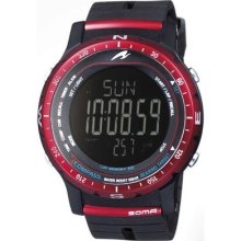 Soma Unisex Outdoor Compass Plastic Watch - Black Rubber Strap - Black Dial - SOMDYK52-0003