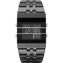 Stainless Steel 31mm Case Aluminum Bracelet Black Digital Dial