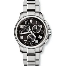 Stainless Steel Victorinox Swiss Army Swiss Army Steel Band Officer's Chrono - Jewelry