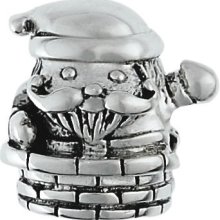 Sterling Silver Santa in Chimney Moress Bead ps-44