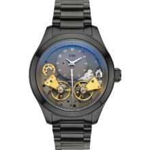 Storm Mens Excalibur Skeleton Analog Stainless Watch - Black Bracelet - Skeleton Dial - EX47146/SL