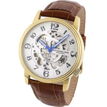 Stuhrling 107bg 3335t2 Delphi Oracle Auto Skeleton 23k Gold-tone Men's Watch