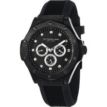 Stuhrling 160r.33561 Mens Apocalypse Quartz Multi-function Rubber Watch Black.