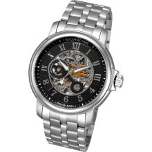 Stuhrling 344 King Lear Skeleton Automatic SS Bracelet Mens Watch