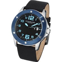 Stuhrling Original Men's Pilot Ace Quartz Canvas Leather Strap Watch (Stuhrling Original Men's Watch)
