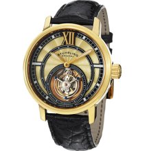 Stuhrling Original Watches Men's Imperium Tourbillon II Gold Tone Dial