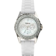 Styleco. Watch, Womens White Silicone Strap SC1127