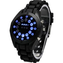 Stylish Rotating Bead Display LED Watch in Blue Led Lighting