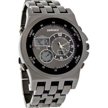 Surface Mens Xl Black Analog Digital Multi-Function Quartz Chronograph Watch