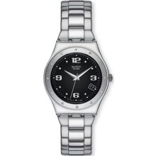 Swatch Irony Laidies Her Tender Black Stainless Steel Watch Gift Yls433g