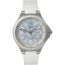 Swiss Army 241468 Women's Stainless Steel Case Date White Rubber Watch 241468