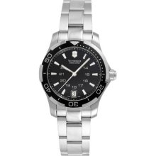 Swiss Army Ladies Victorinox Stainless Steel Alliance Sport Black Dial Quartz Date Display 241305