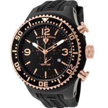 Swiss Legend Men's 'Neptune' Black Silicone Watch ...