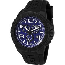 Swiss Legend Men's Super Shield Chrono Black Ip Case Blue Dial Black S