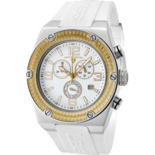 Swiss Legend Men's Throttle Chronograph Gold Tone Bezel White Dial Whi