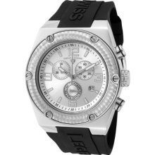 Swiss Legend Watch 30025-02s Men's Throttle Chronograph Silver Dial Black