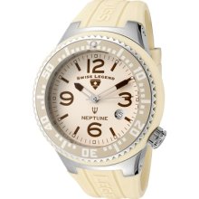 SWISS LEGEND Watches Men's Neptune Beige Dial Beige Silicone Beige Sil