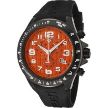 SWISS LEGEND Watches Men's Eograph Chronograph Orange Grid Dial Black