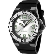SWISS LEGEND Watches Men's Expedition Silver Dial Black Silicone Blac