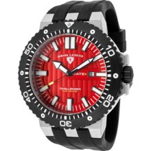 SWISS LEGEND Watches Men's Challenger Red Dial Black IP SS Bezel Black