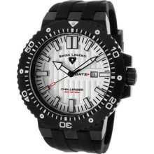 SWISS LEGEND Watches Men's Challenger Silver Dial Black IP SS Bezel Bl