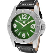 SWISS LEGEND Watches Men's Conqueror Green Dial Black Leather Black L