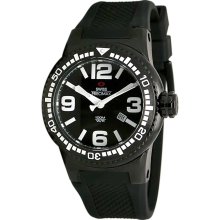 Swiss Precimax SP12028 Men's Titan Black Ion Plated Black Dial Rubber