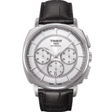 T-Lord Men's Automatic Watch - Silver Dial With Brown Leather Strap