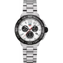 Tag Heuer Formula 1 Chronograph White Dial Stainless Steel Mens Watch CAU1111.BA0858