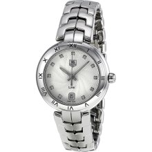 Tag Heuer Link Diamond Silver Guilloche Stainless Steel Ladies Watch WAT1311.BA0956