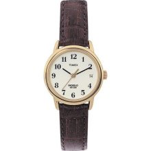 Timex Easy Reader Brown Leather Ladies Watch T20071 ...