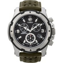 Timex Expedition Fullsize Quartz Watch With Black Dial Chronograph Display And Black Leather Strap T49626su