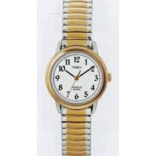 Timex Gold/Silver Trim Core Easy Reader Mid Size Watch With White Dial