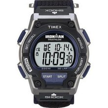 Timex Men's Ironman Endure Shock 30-Lap Resin Strap Watch - Blk/Silvertone - One Size