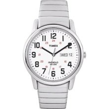 Timex Men's T20461 Silver Stainless-Steel Quartz Watch with White Dial