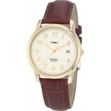 Timex Men's T2M441 Easy Reader Brown Leather Strap Watch