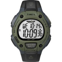 Timex Men's T5K520 Ironman Traditional 30-Lap Black/Dark Green Watch