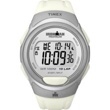 Timex Men's T5K609 Ironman Traditional 10-Lap White/Silvertone Watch (Timex Ironman Traditional 10-Lap T5K6099J)