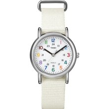 Timex Originals Quartz Watch With White Dial Analogue Display And White Nylon Strap T2n837pf