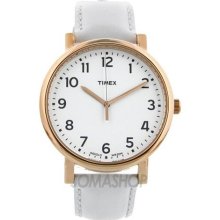 Timex Premium White Dial Leather Mens Watch T2n341 Wristwatch Fast Shipping