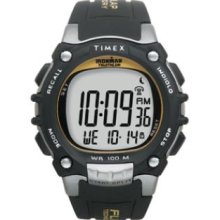 Timex T5E231 Timex Ironman Traditional 100-Lap with Flix System - Black-Silver-Yellow Watch