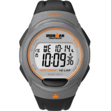 Timex Watch, Mens Digital Ironman 10 Lap Black Resin Strap 41mm T5K607
