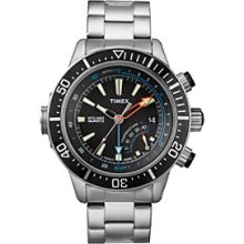 Timex Watch, Mens Premium Intelligent Quartz Depth Gauge Stainless Ste
