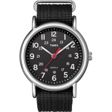 Timex Weekender Black Nylon Strap Watch Black