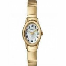 Timex Women's T2m673 Gold-tone Case Expansion Band Mother Of Pearl Dial Watch