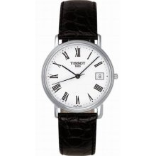 Tissot Men's T52.1.421.13 Black Leather Swiss Quartz Watch With White Dial