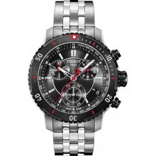 Tissot T-Sport PRS200 Chronograph Black Textured Dial Mens Watch T0674172105100